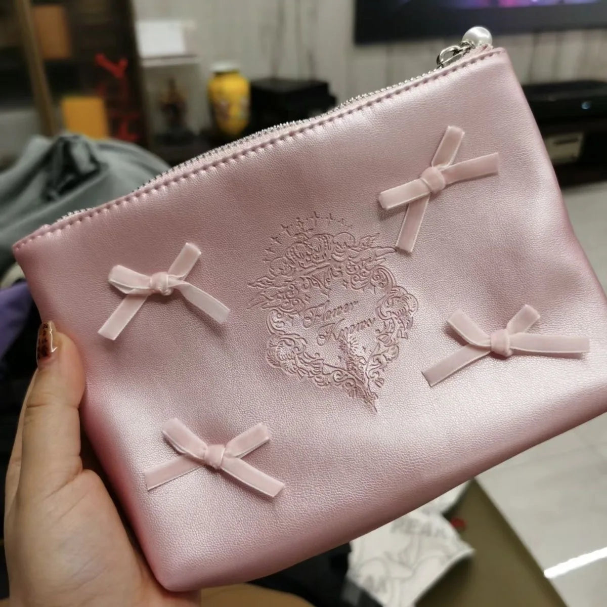 Quilted Pink Cosmetic Handbag for Daily Essentials - 14