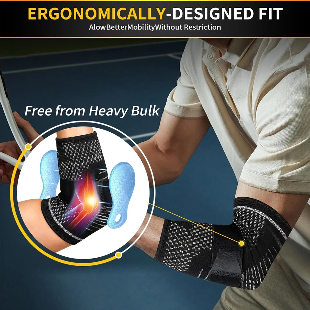 Adjustable Elbow Compression Support Brace with Gel Pads - 15