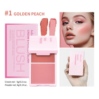2-in-1 Cream and Powder Long-Lasting Blush Palette