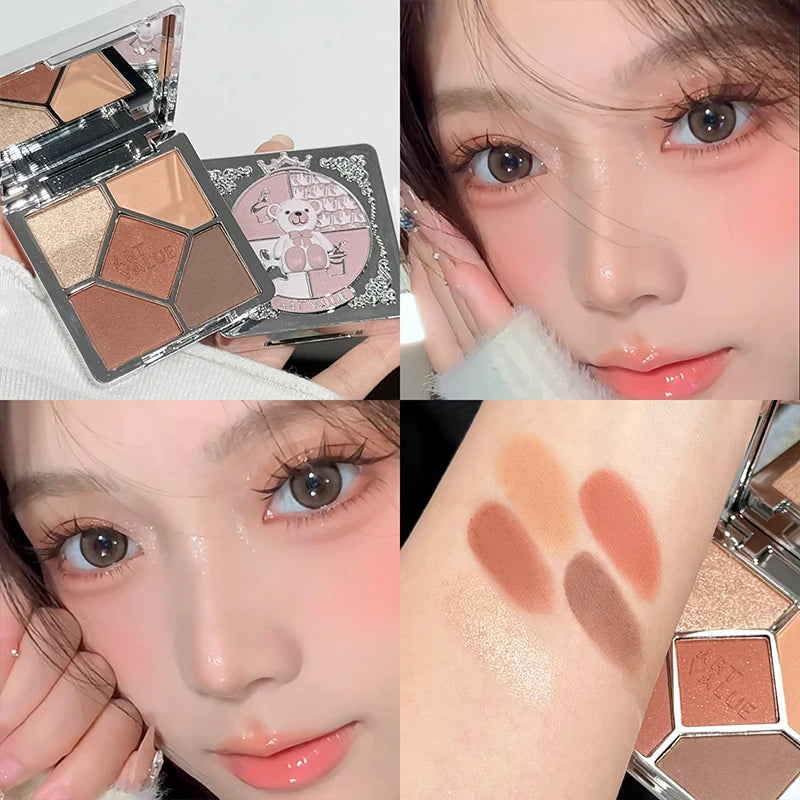 5-Color Shimmer and Matte Eyeshadow Palette - 35