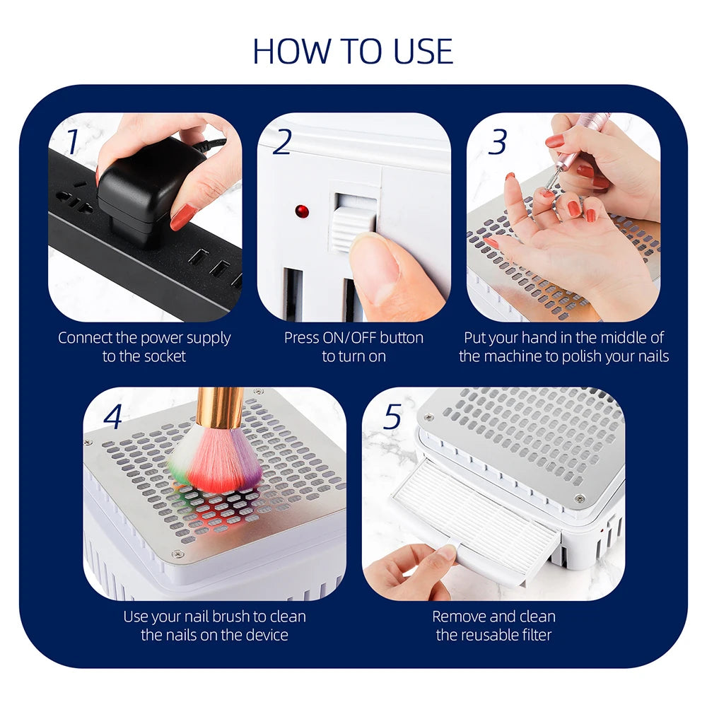 2-in-1 Powerful Nail Dust Collector and Manicure Vacuum - 18