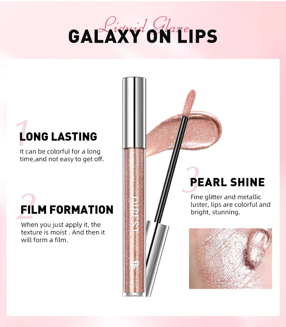 Diamond Shimmer Waterproof Liquid Lip Gloss - 6