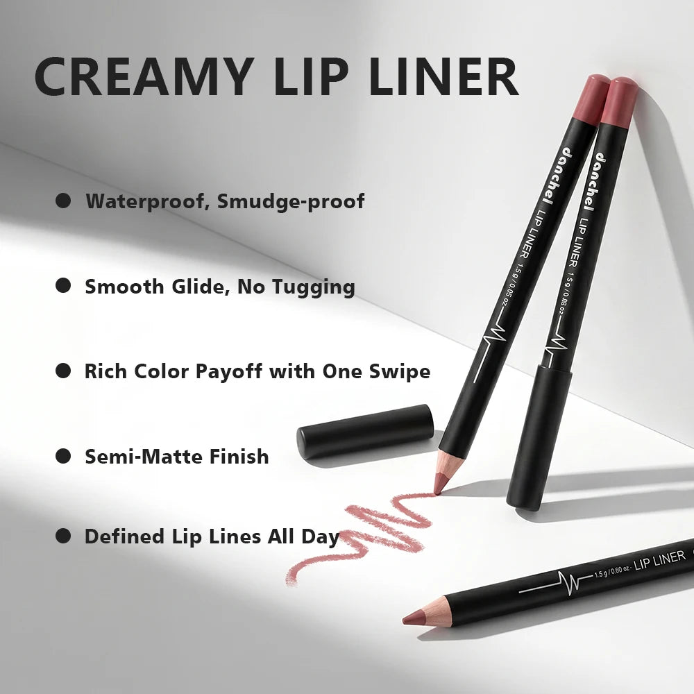 12-Piece Waterproof Long-Lasting Lip Liner Pencil Set - 7