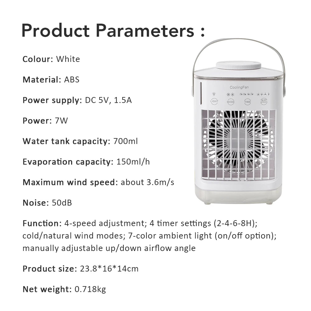 Portable Desktop Air Cooler and Humidifier Fan - 15