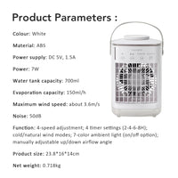Portable Desktop Air Cooler and Humidifier Fan