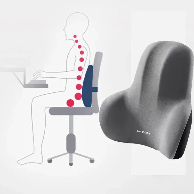 Ergonomic Memory Foam Lumbar Support Pillow for Chair and Car - 11