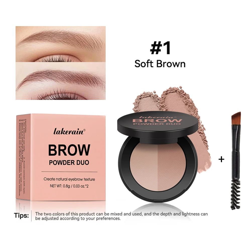 Dual-Tone Waterproof Eyebrow Powder for Natural Definition - 20