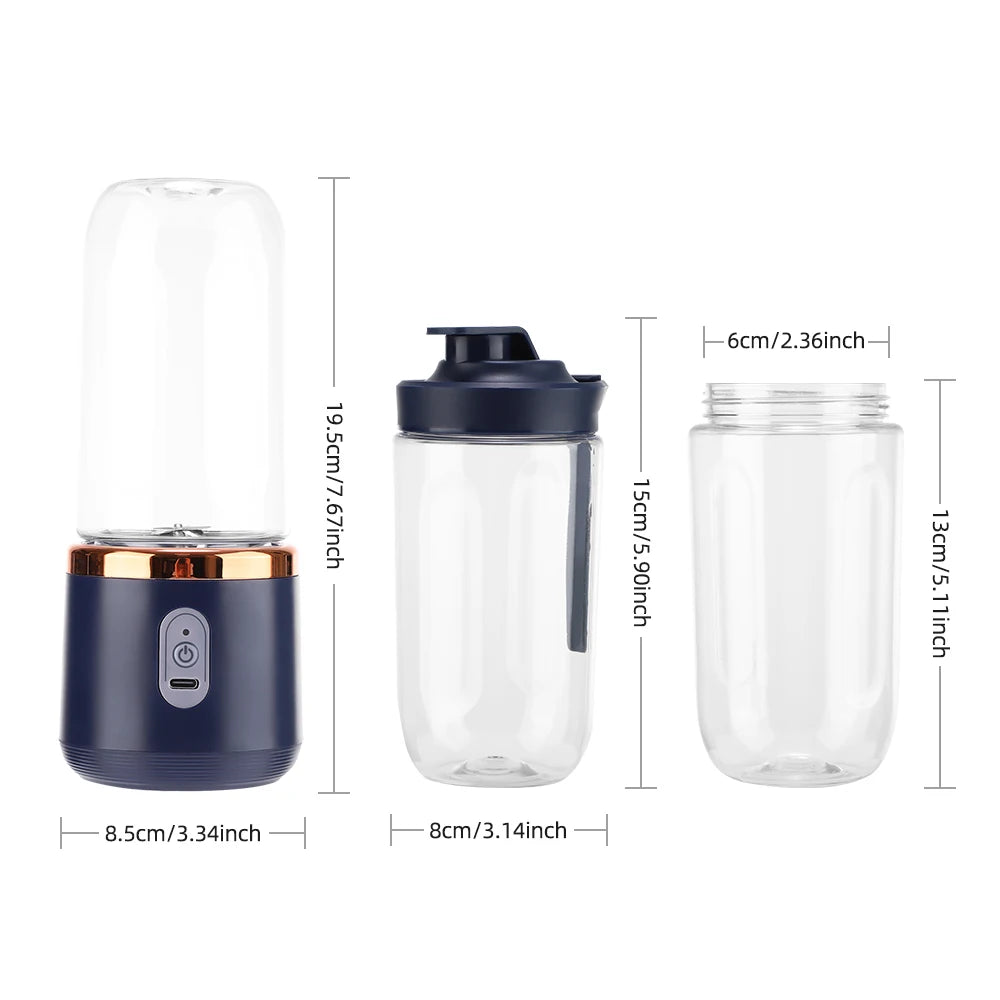 Portable Rechargeable Electric Fruit Blender for Smoothies - 12