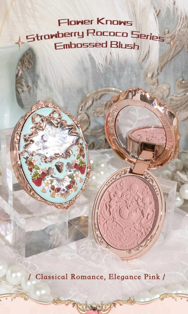 Embossed Strawberry Rococo Makeup Blush Powder - 8