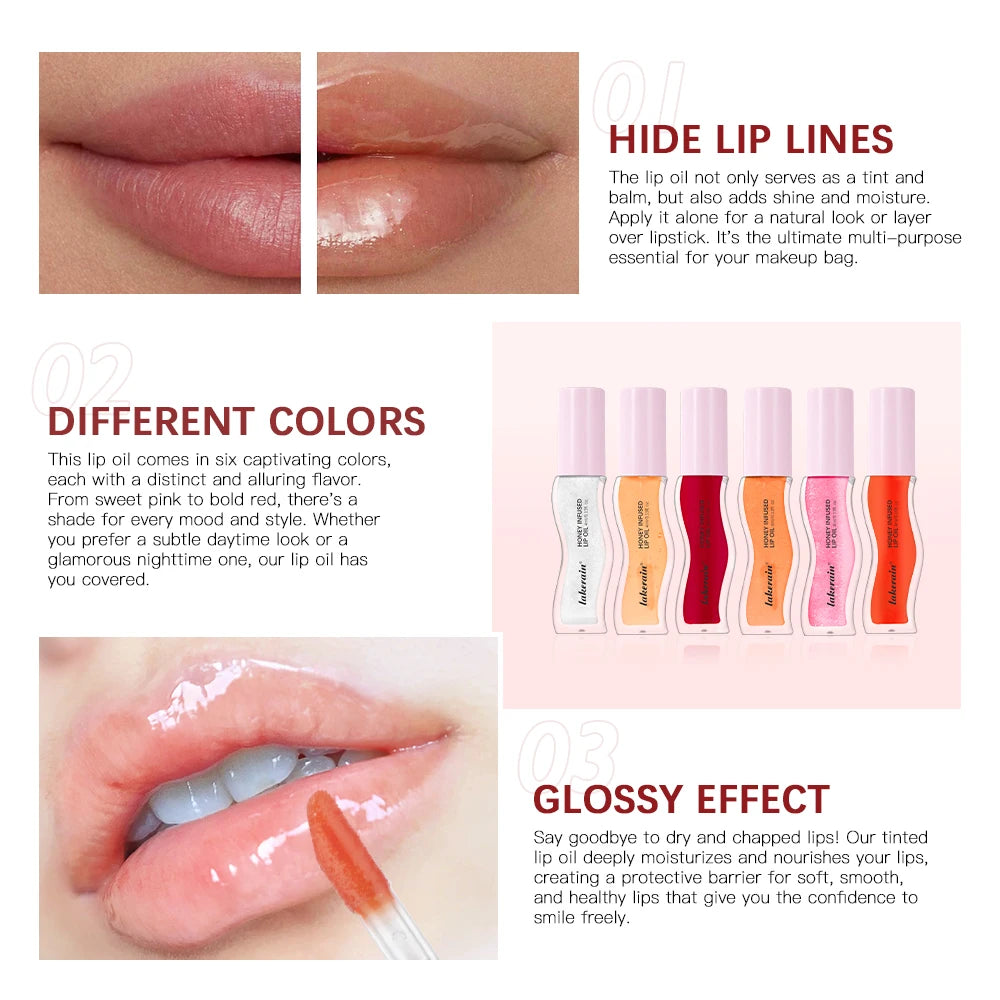 Honey Infused Hydrating Lip Oil for Glossy Nourished Lips - 3