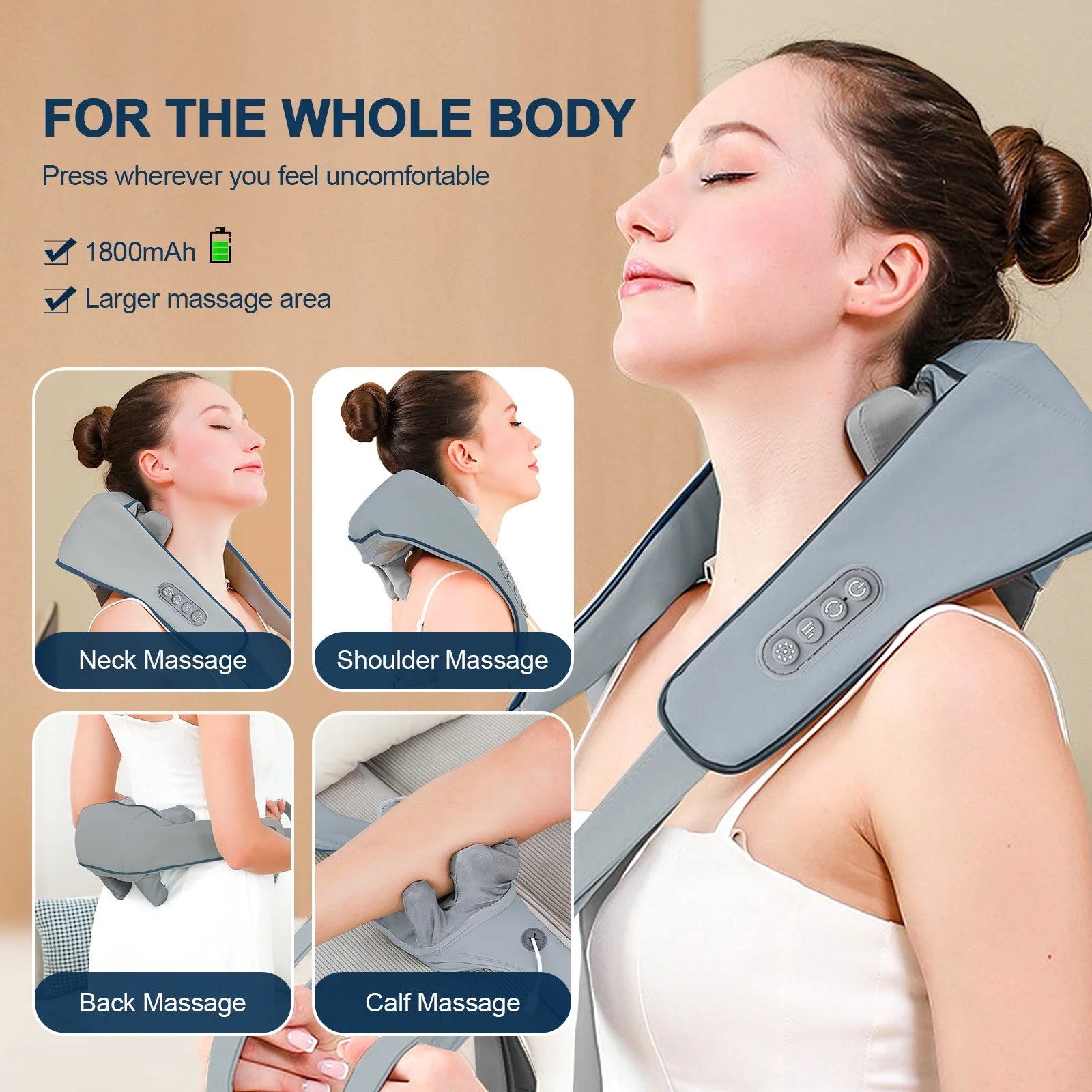Wireless Shiatsu Neck and Shoulder Massage Shawl - 7