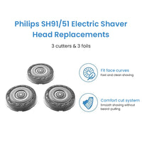 Replacement Shaver Heads for Series 9000 and Prestige Shavers