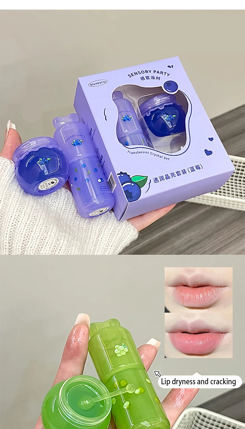 Hydrating Fruit Lip Mask and Oil Set for Soft Lips - 7