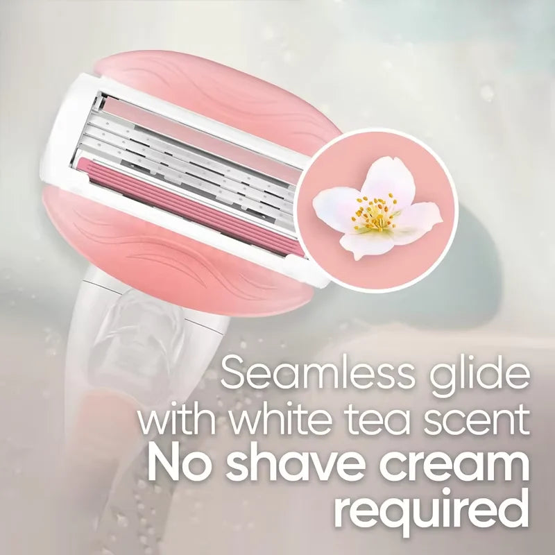 Smooth Glide Women’s Shaving Razor with Moisturizing Gel Bars - 9