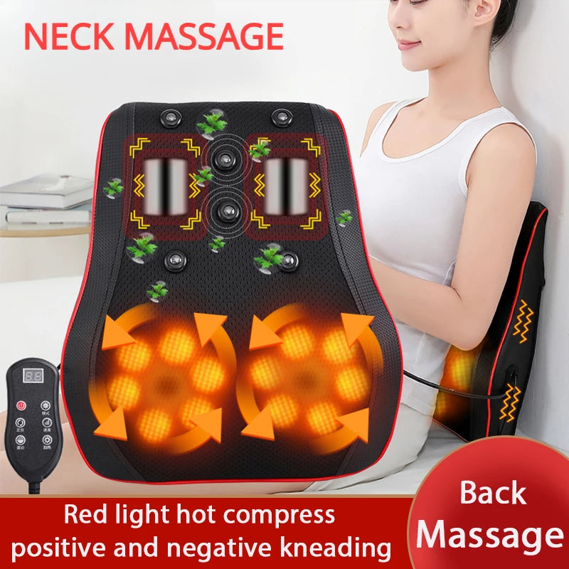 Electric Heated Shiatsu Neck and Back Massage Pillow - 1