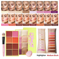 All-in-One Cream Blush and Highlighter Palette Set