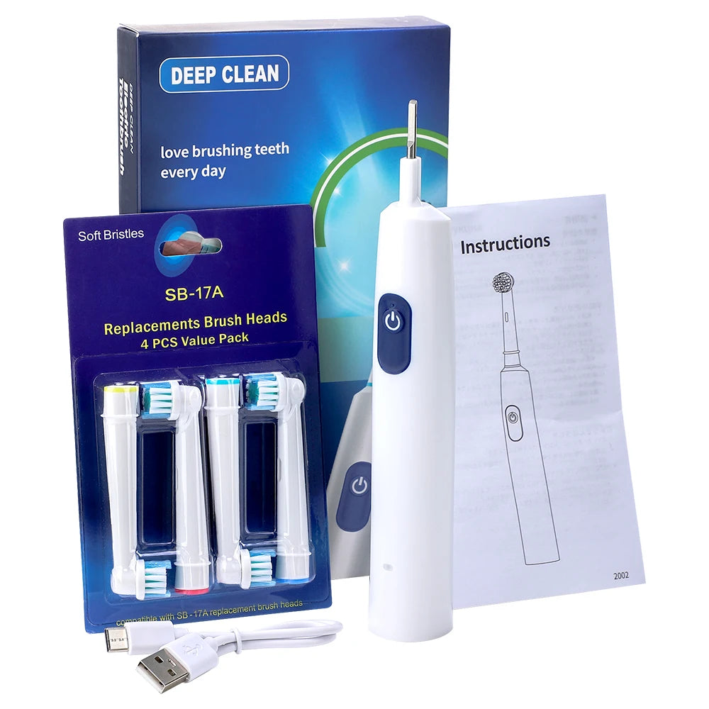 Rechargeable Rotating Electric Toothbrush with 4 Heads - 22