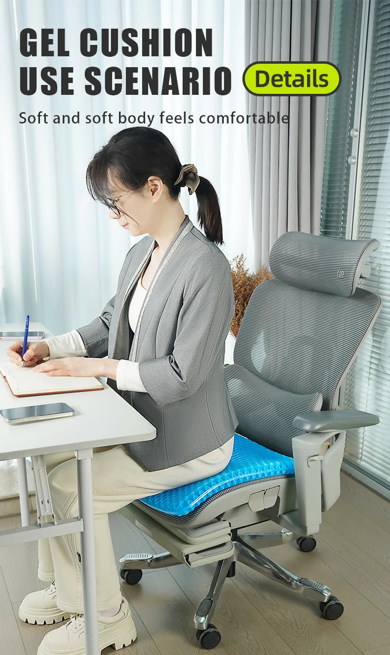 Ergonomic Honeycomb Gel Seat Cushion for Pain Relief - 17