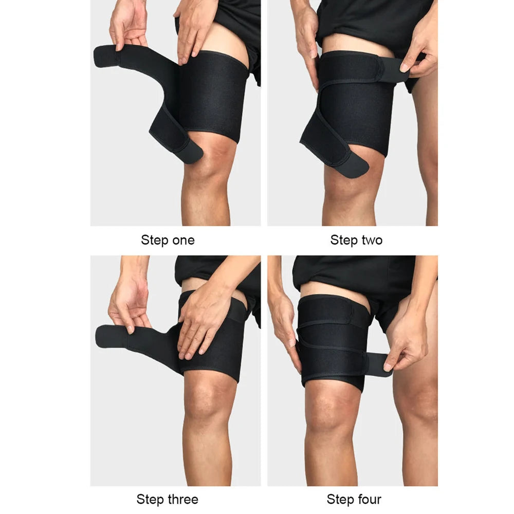 Adjustable Compression Thigh Brace for Muscle Support and Pain Relief - 18