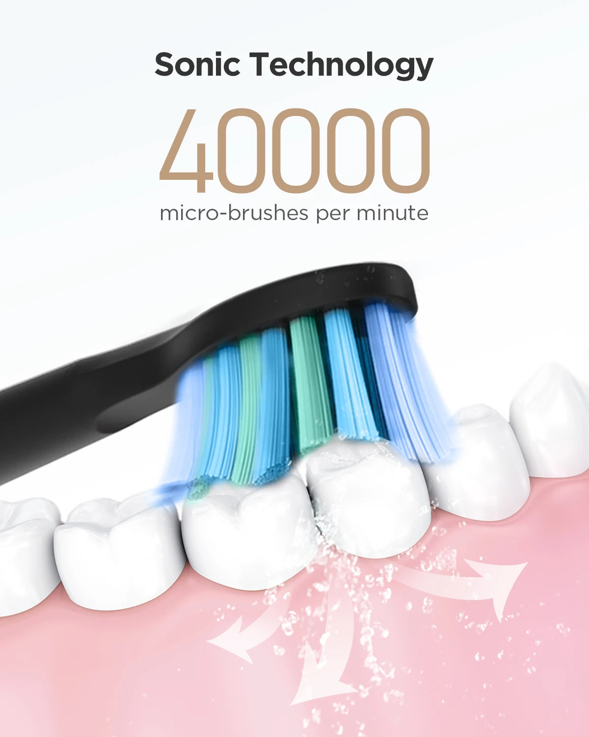 Sonic Electric Toothbrush with 5 Cleaning Modes and Travel Case - 11