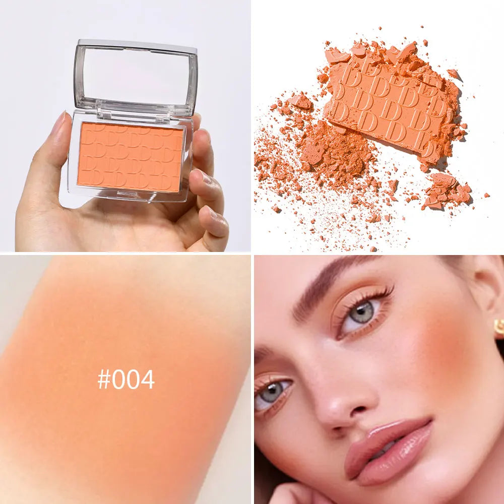 Matte Embossed Blush Palette with Brush - 6