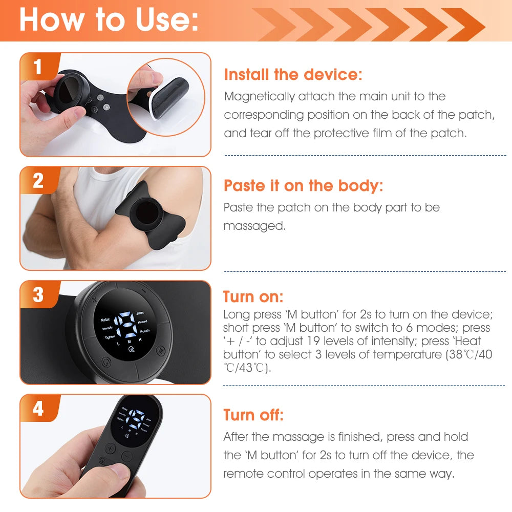 Wireless EMS Heating Pulse Massager for Neck and Back Pain - 12
