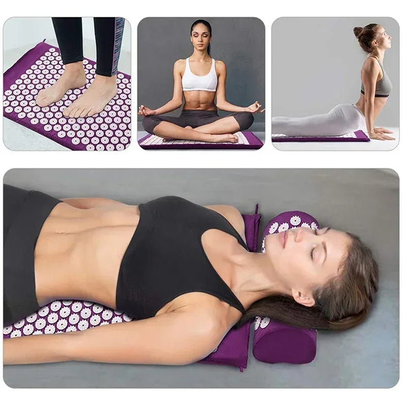 Acupressure Mat and Pillow Set for Back Pain and Stress Relief
