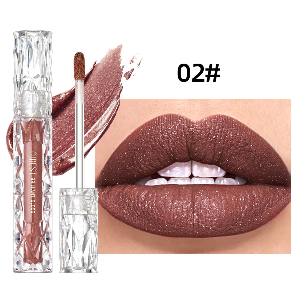 Shimmer Diamond Liquid Lipstick for Long-Lasting Waterproof Shine - 21