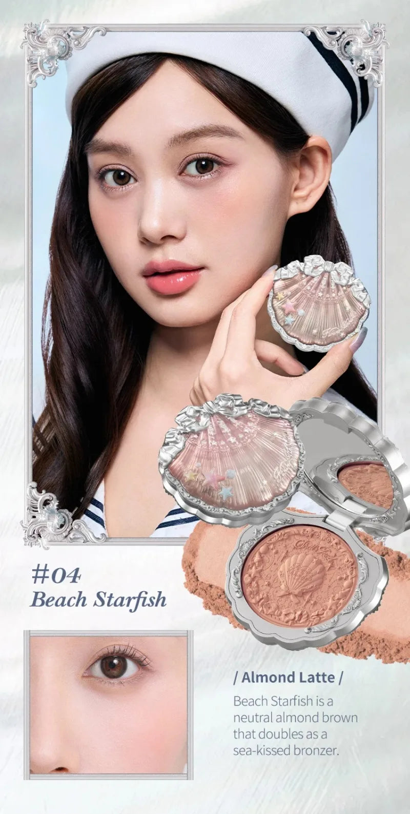Matte Finish Shell Compact Blusher Palette - 14