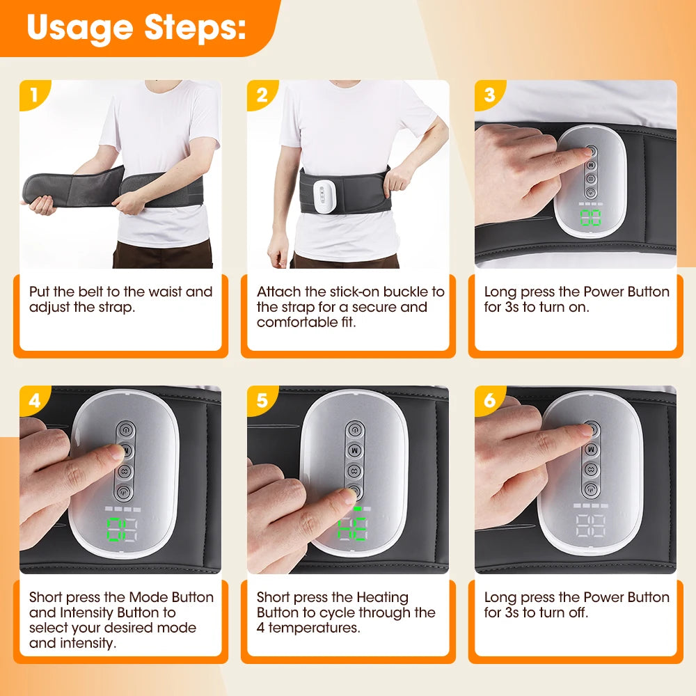 Cordless Lower Back Massager with Airbag Compression & Heat - 18