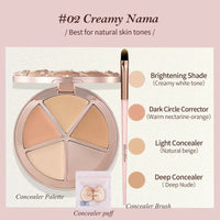 4-Color Cream Concealer Palette for Dark Circles and Contouring