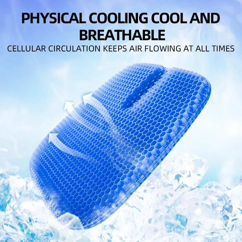 Ergonomic Honeycomb Cooling Gel Seat Cushion for Pain Relief - 1