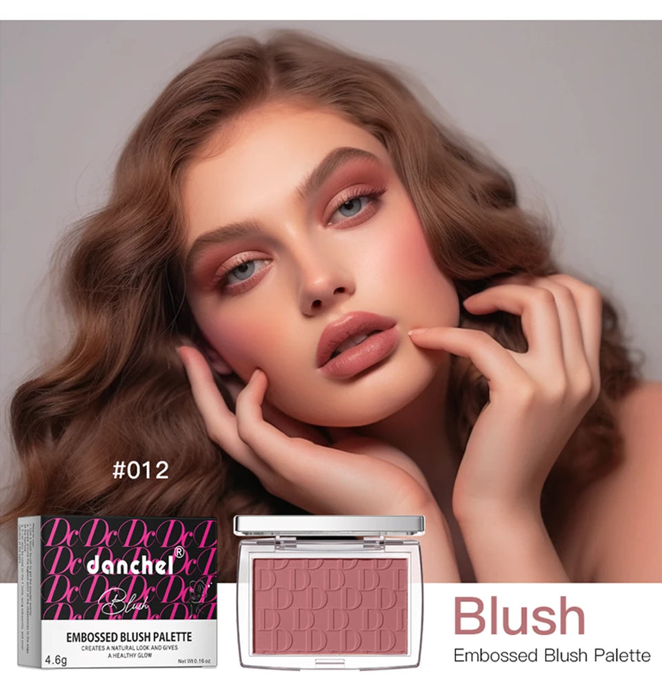 Matte Embossed Blush Palette for Natural Cheek Color - 8
