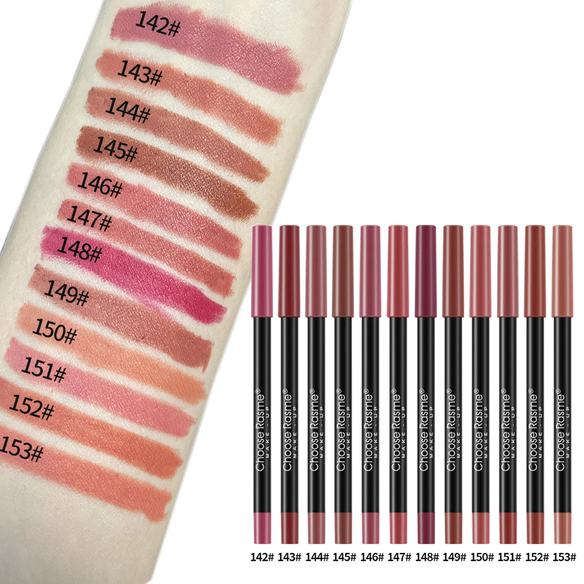 12-Piece Waterproof Matte Lip Liner Pencil Set - 4