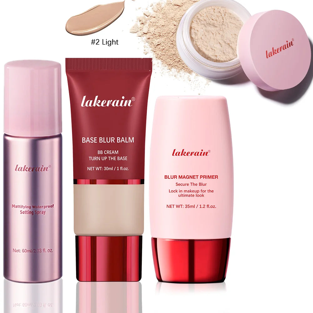 4-Piece Long-Lasting Waterproof Makeup Base and Setting Set - 29