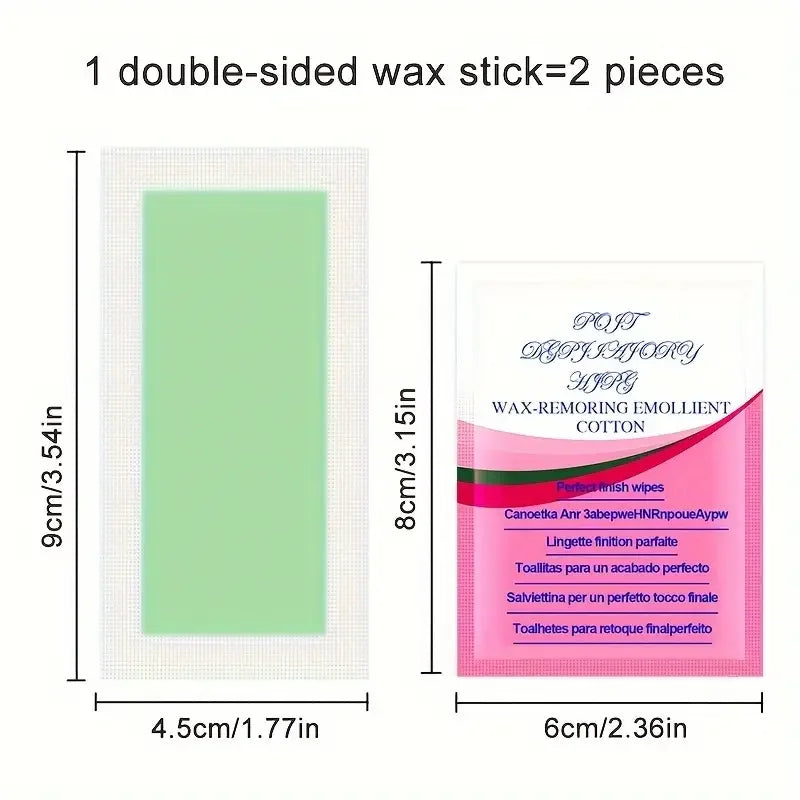 Pain-Free Hair Removal Wax Strips for Face and Body - 8