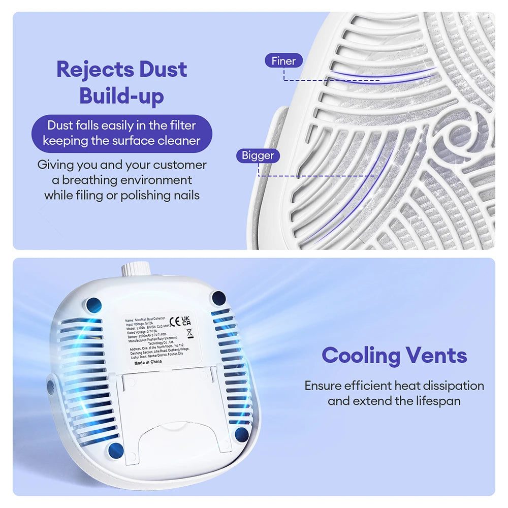 Portable Professional Nail Dust Collector Vacuum - 10