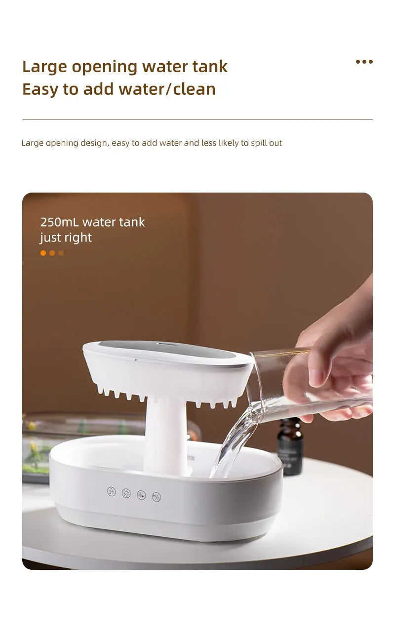 Raindrop Aromatherapy Humidifier with White Noise - 12