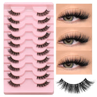 Natural Cat Eye Half Lashes with Invisible Band
