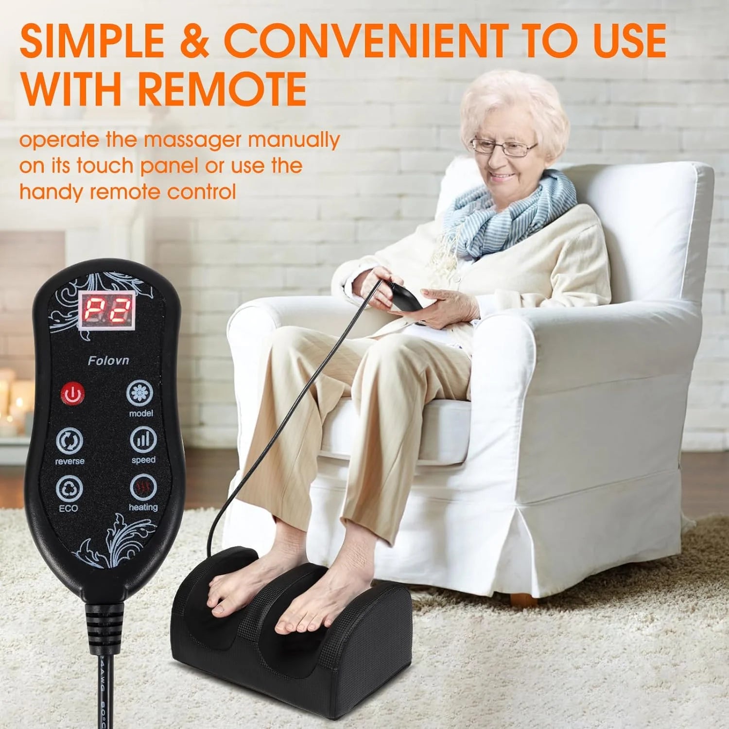 Electric Heated Foot Massager with Kneading and Vibration - 2