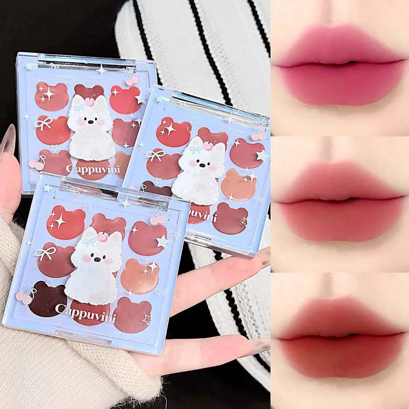 9-Color Matte Lip Mud Makeup Palette