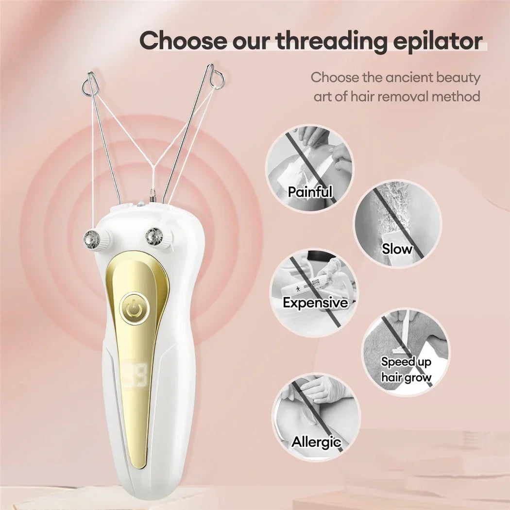 Electric Cotton Threading Facial Hair Remover - 10
