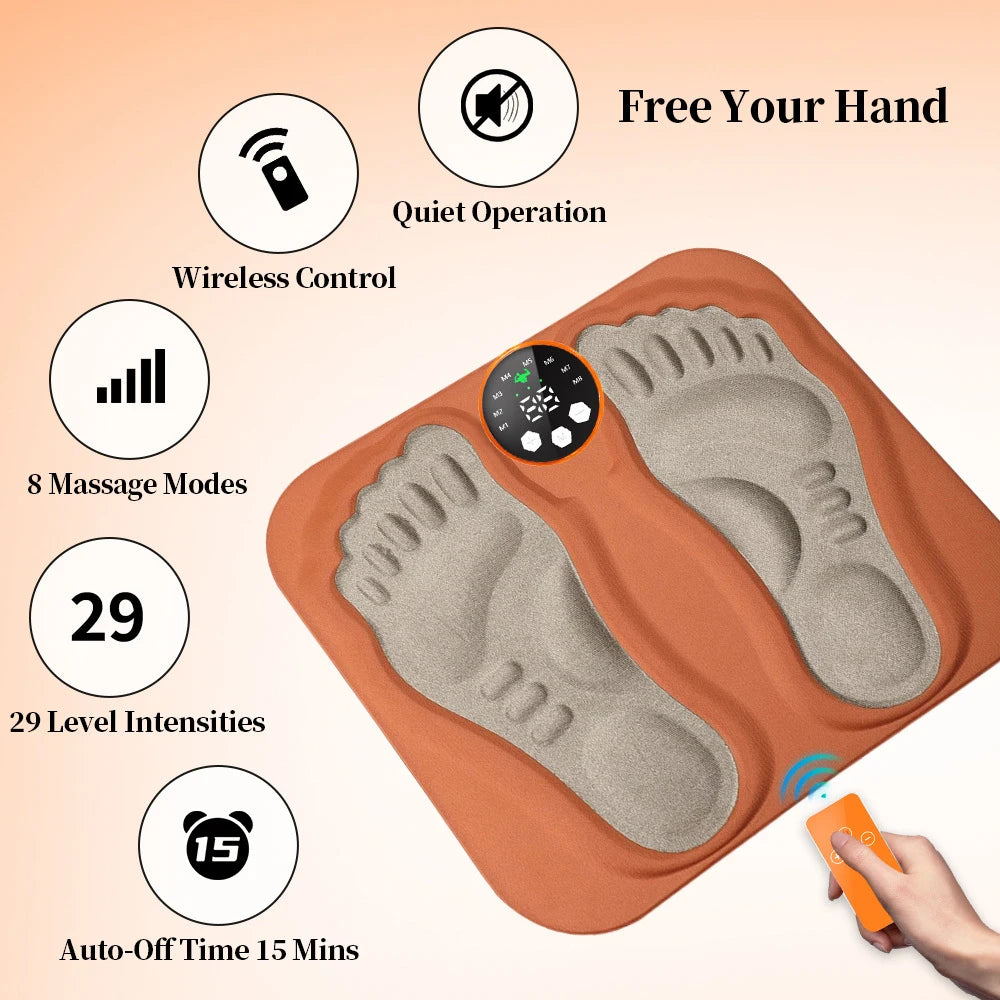 3D Foldable EMS Electric Foot and Leg Massager Mat - 3