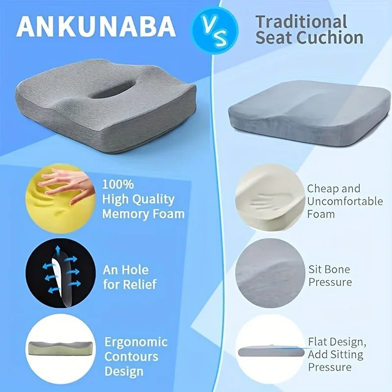 Ergonomic Memory Foam Seat Cushion for Office and Car - 11