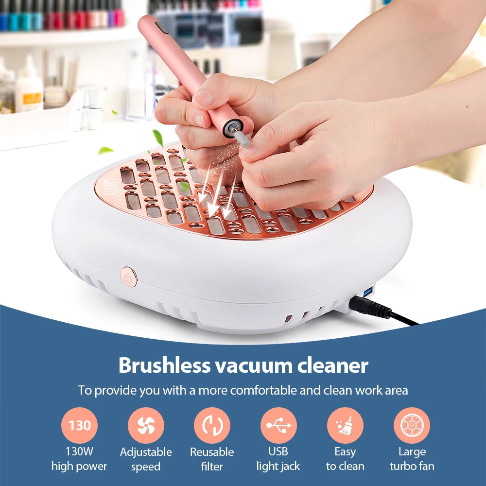 Professional 130W Turbo Nail Dust Extractor with Adjustable Tube - 33