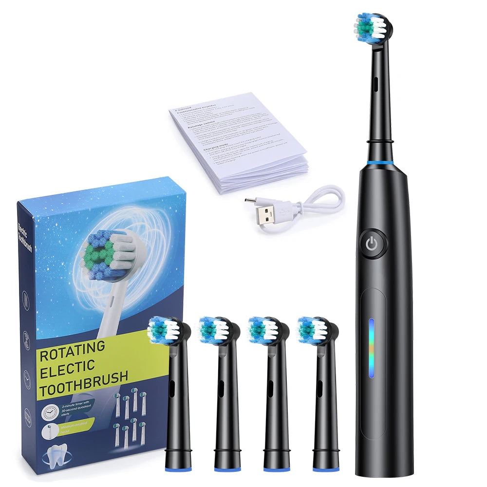 Rechargeable Rotating Electric Toothbrush with 4 Heads - 16