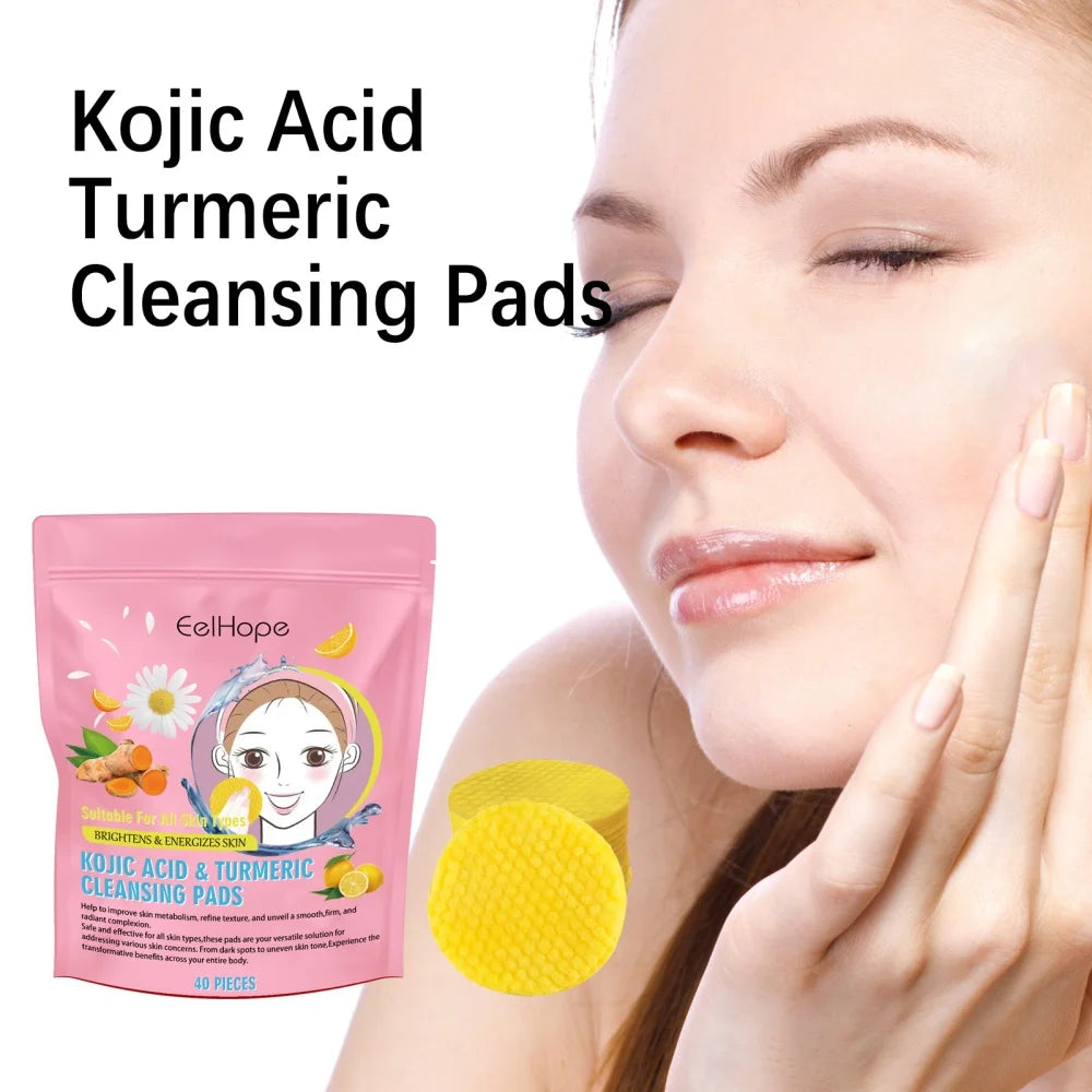 Turmeric Kojic Acid Brightening Facial Cleansing Pads - 7