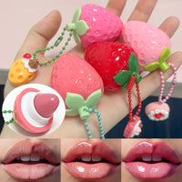Strawberry Moisturizing Lip Balm Keychain