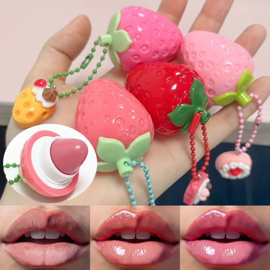 Strawberry Moisturizing Lip Balm Keychain
