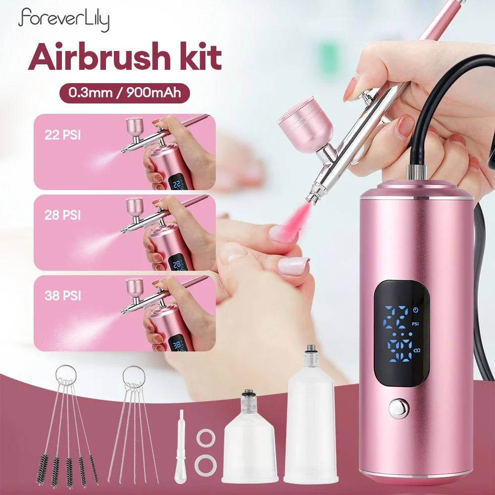 Portable Cordless Airbrush Kit for Makeup and Crafts